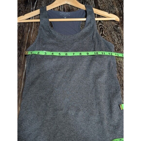 ATHLETA Sleeveless Ribbed Tank Maxi Dress Small Gray Race Back Stretchy Soft N96 - Picture 4 of 7